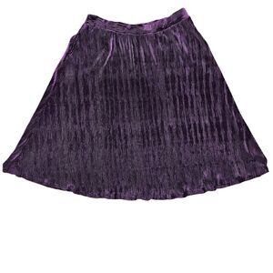 Benancy Purple Velvet Pleated Skirt 2X NWT Holiday Party Going Out Plus Size